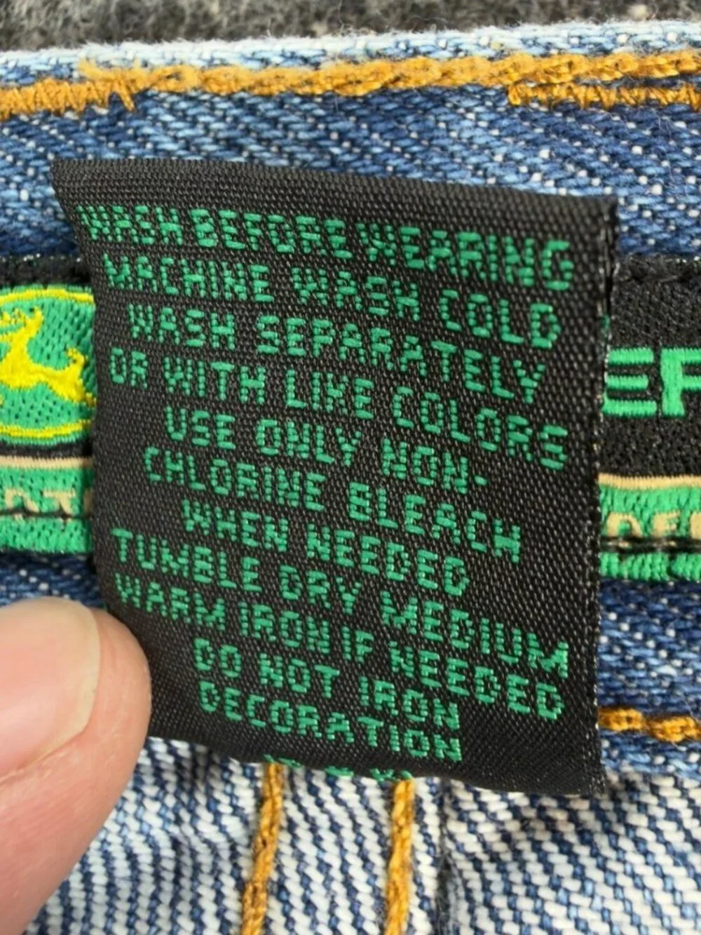 VTG John Deere Carpenter Shorts Boys 14 Womens Denim Utility Jorts NOS NWT